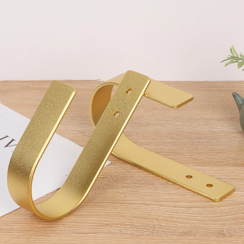 Groleca 2 Pack Modern Curtain Holdbacks Curtain Tiebacks Wall Mount Solid Aluminum U Shaped Curtain Wall Hooks Curtain Pull Backs Curtain Holders Curtain Tie Backs for Curtain (2  Gold) - Image 5